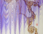 Japanese Wisteria - Original Marbling Art, Hand Marbled Paper, The Original "Marbled Graphics"TM by Robert Wu