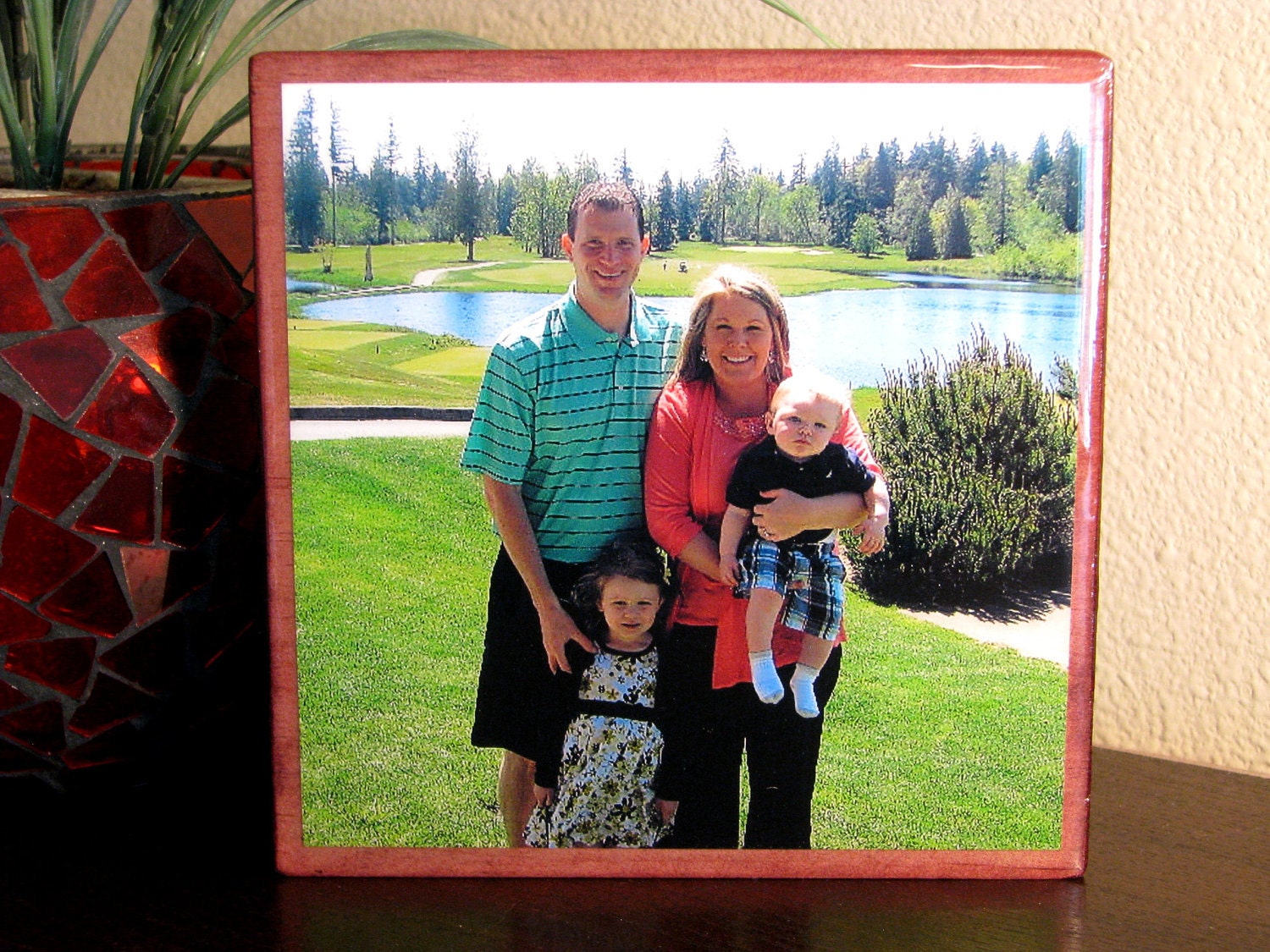 Custom Photo Wood Block RESIN Sealed Decorative Large Picture & Word Wood Block for Mom, Dad, Pets, Grandparents, Aunts, Weddings, Birthdays