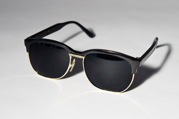 Black And Gold Clubmaster Sunglasses A44