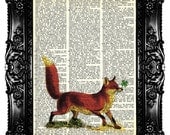 LUCKY FOX Saint Patrick Day Upcycled Book Dictionary Print  Art Prints Vintage Book Print  Vintage Book Page Recycled  Buy 3 get 4th free