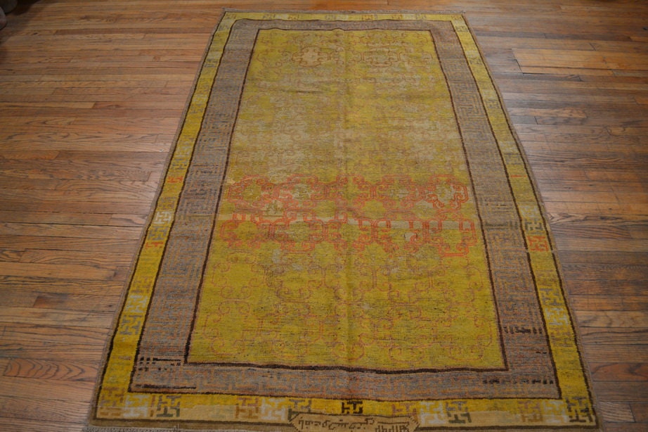 S2759 size 4.7 x 7.7 Antique Khotan Rug / Vintage Oriental Rug