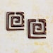 Fake Gauges - Square Spirals w/ Inlays - Organic Wood Earrings