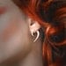 Fake Gauge Tribal Earrings - Small White Bone Hooks