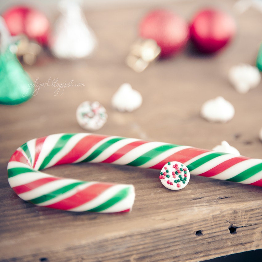 Christmas Candy Cane - holiday decor fine art photo print sweet treat romantic shabby gift for her hostess love celebration party candy