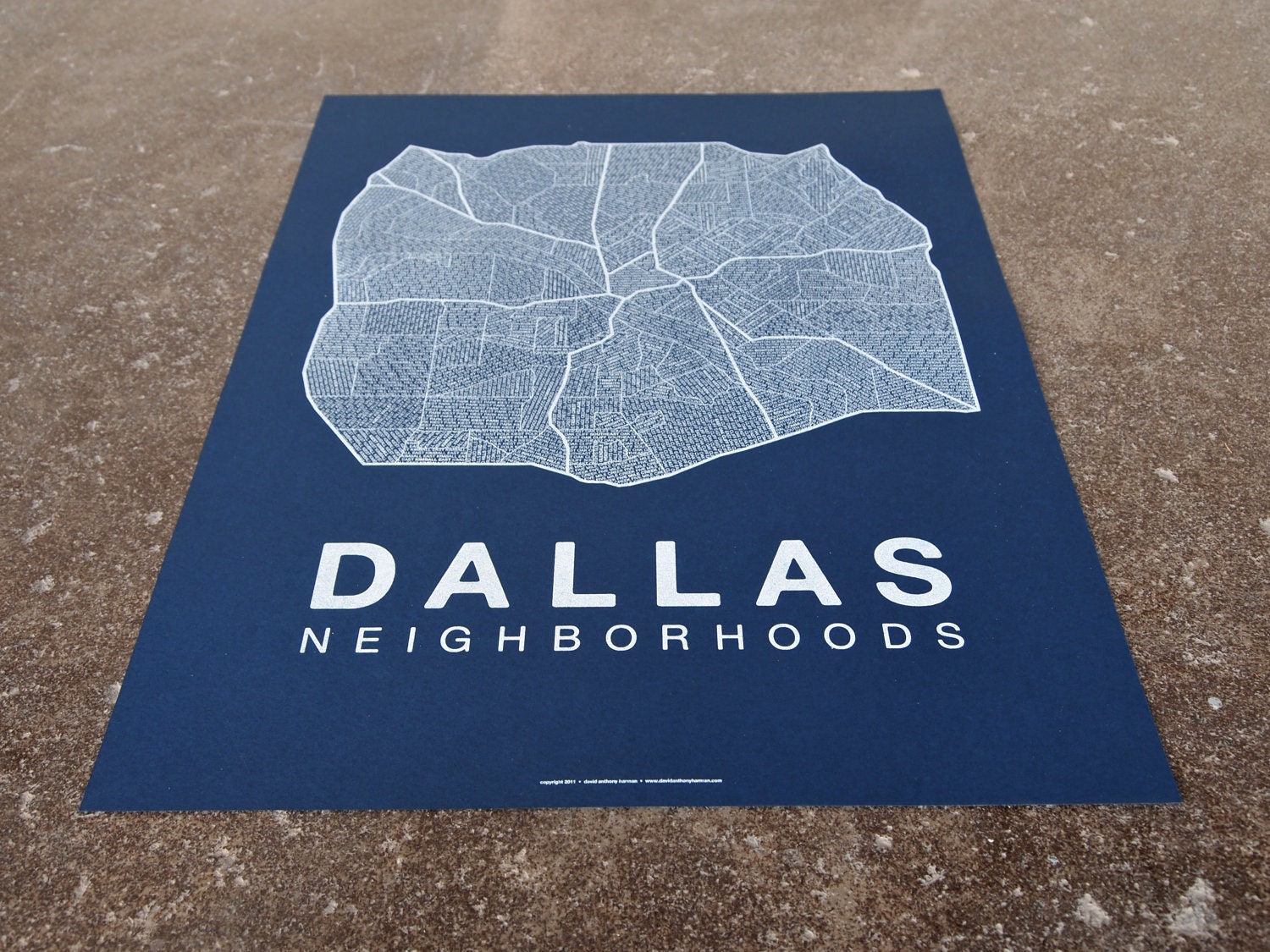 Dallas Neighborhood Map - Blue