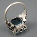 Vintage Rare Guglielmo Cini Sterling Blue Art Glass Ring Signed Size 7.5