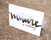 Woodland Love . Greeting Card with Modern Calligraphy and Forest Photography . Nature is Calling . Blank Inside . Single