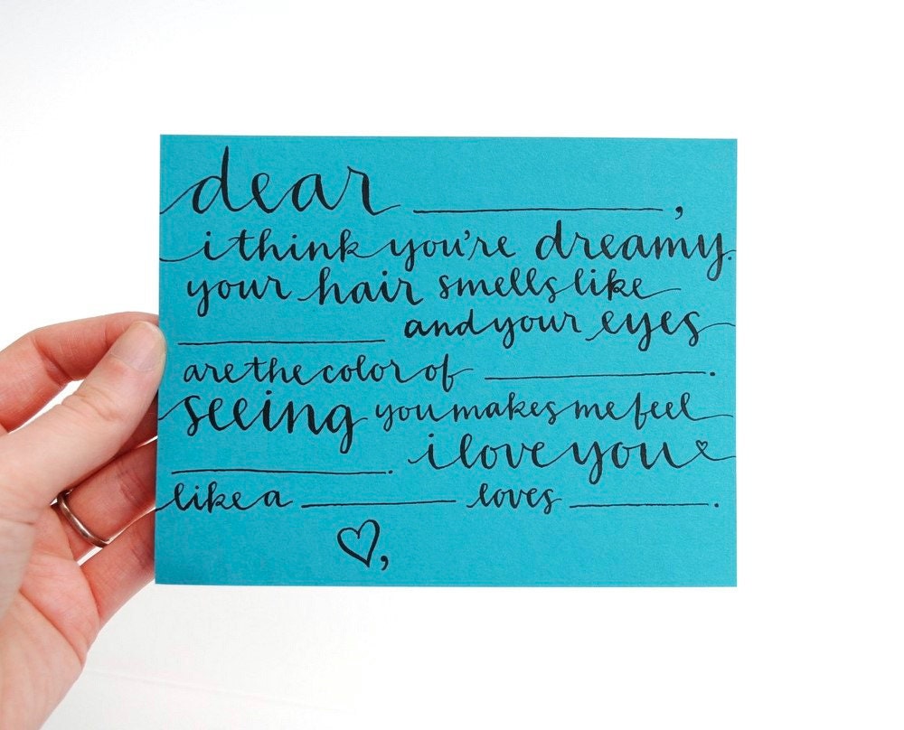 Mad Lib Love Note in Ocean