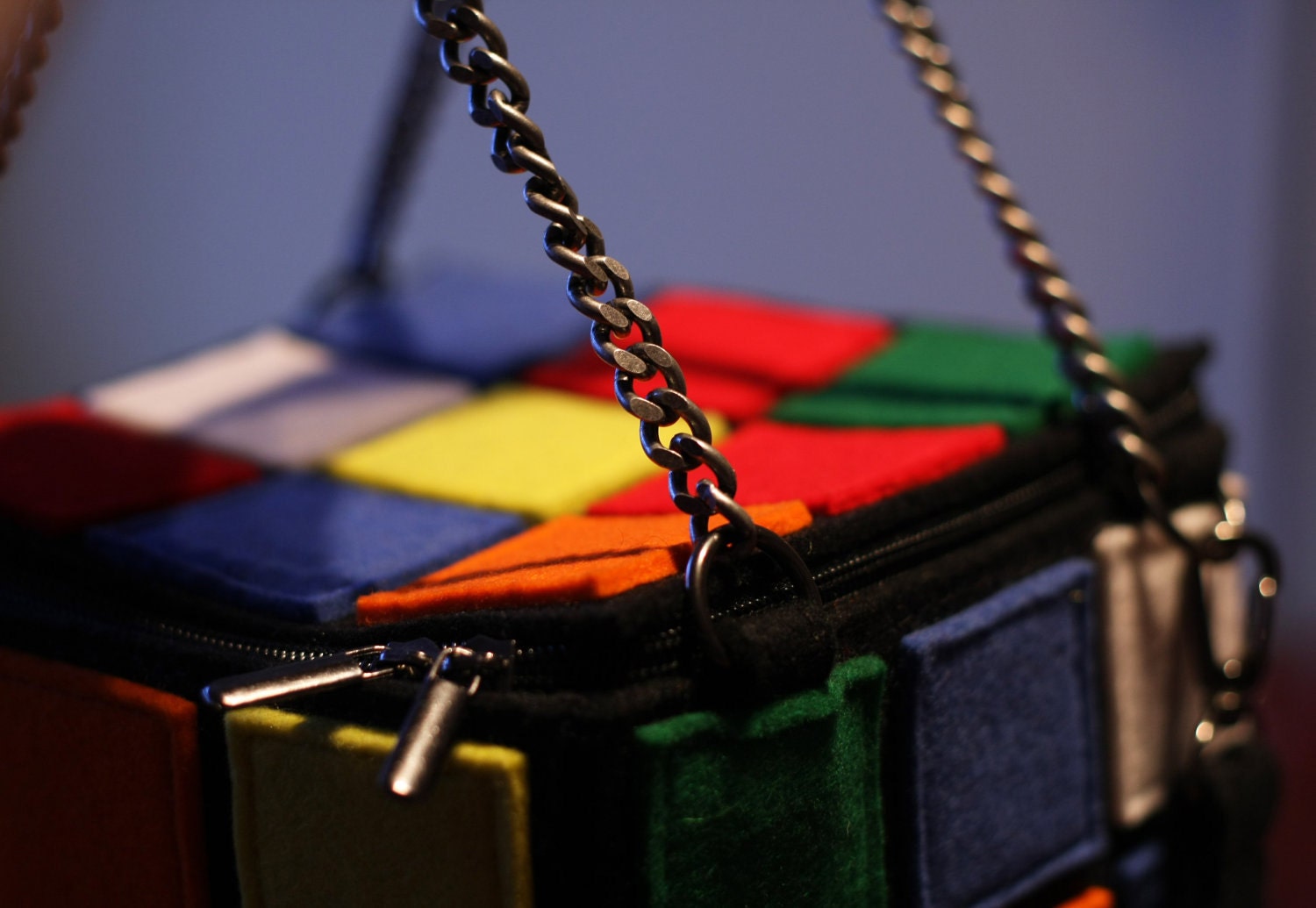 Felt Rubiks Cube Multicolor Bag