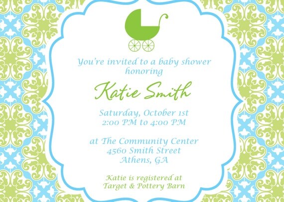 Printable Sweet Baby Boy Shower Invitation Il_570xn