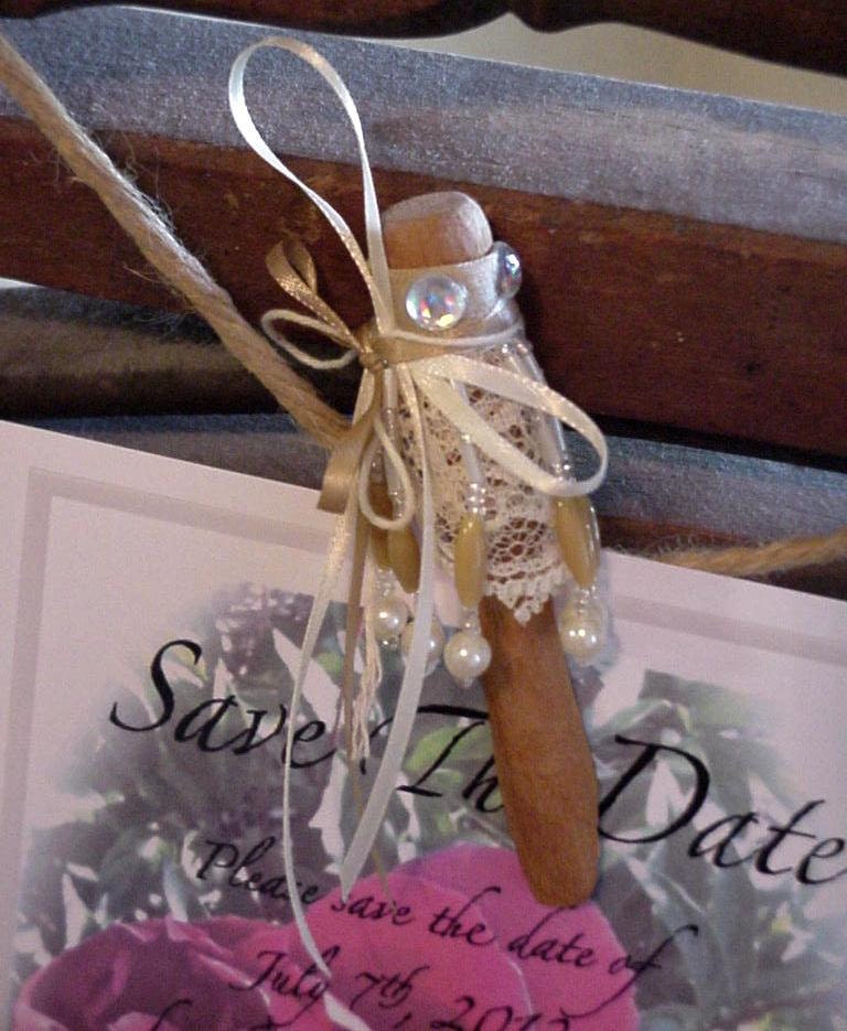 Rustic Clothespin Ornament Shabby Lace Cottage Chic Wedding Favor Vintage Wood Clothes Pin Lace Elegant itsyourcountry