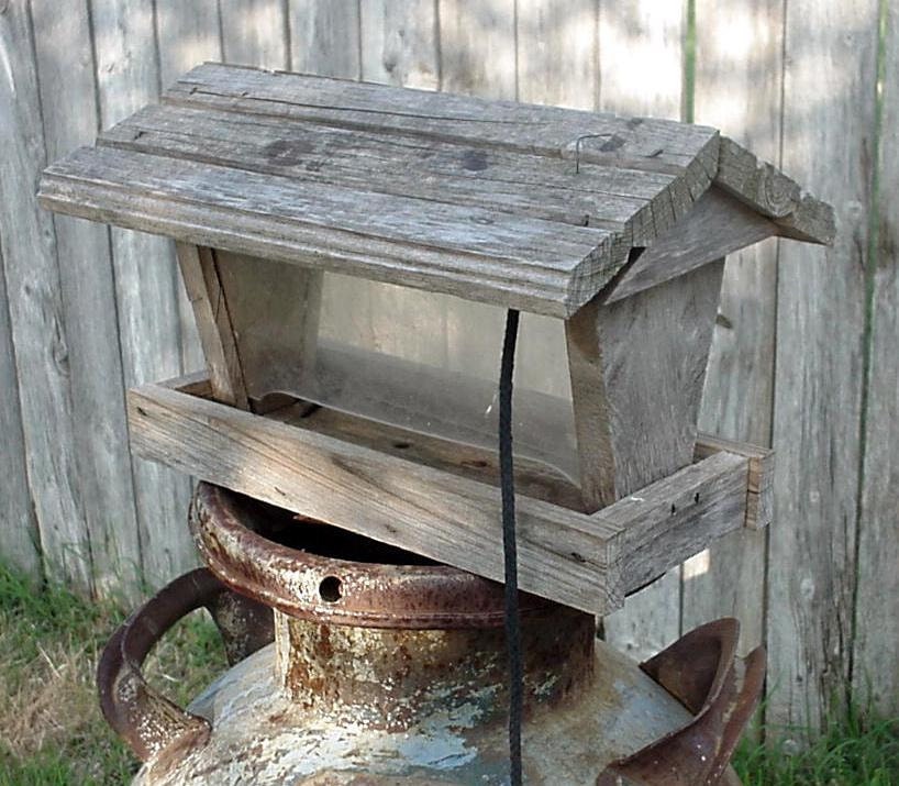 Barnwood Bird Feeder Vintage Weathered Woodland Rustic Garden Decor