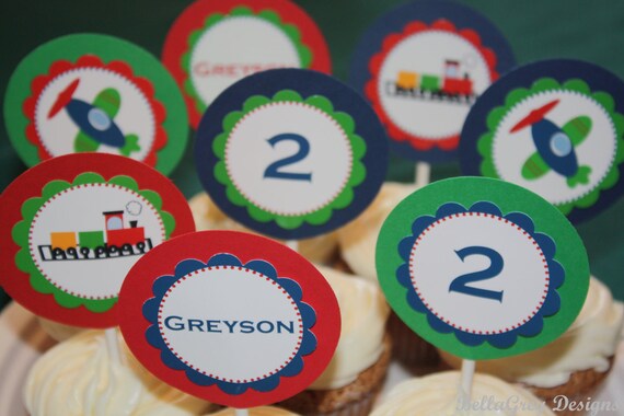 CUSTOM Toppers - Transportation Party Collection - BellaGrey Designs Il_570xn
