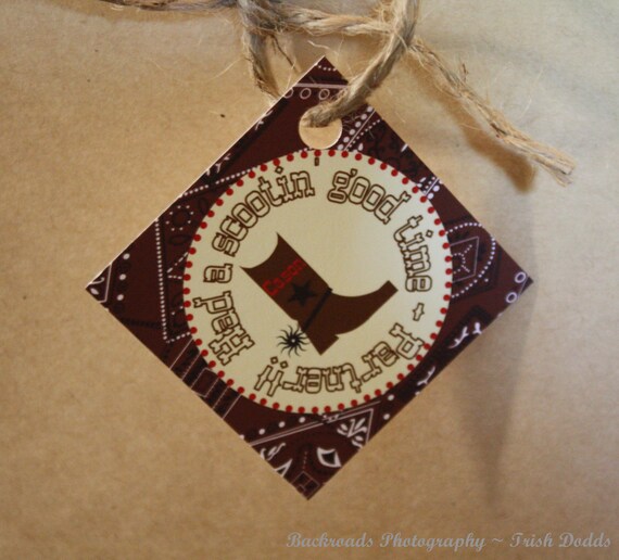 CUSTOM Party Favor Tags - Custom Hoe Down Party Collection - by BellaGrey Designs Il_570xn