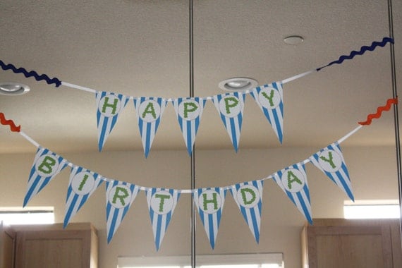 CUSTOM Birthday Banner - Lil' Monster Party Collection - by BellaGrey Designs Il_570xn