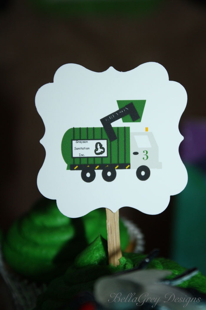 Trash Garbage Truck Birthday Party Invitation