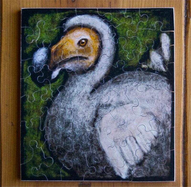 Jigsaw Puzzle, Handmade, Wooden, 37 pieces - "Dodo"