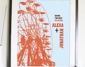 Personalized Modern Art Prints for Couples - Ferris Wheel- 16X20 Inches, Other sizes