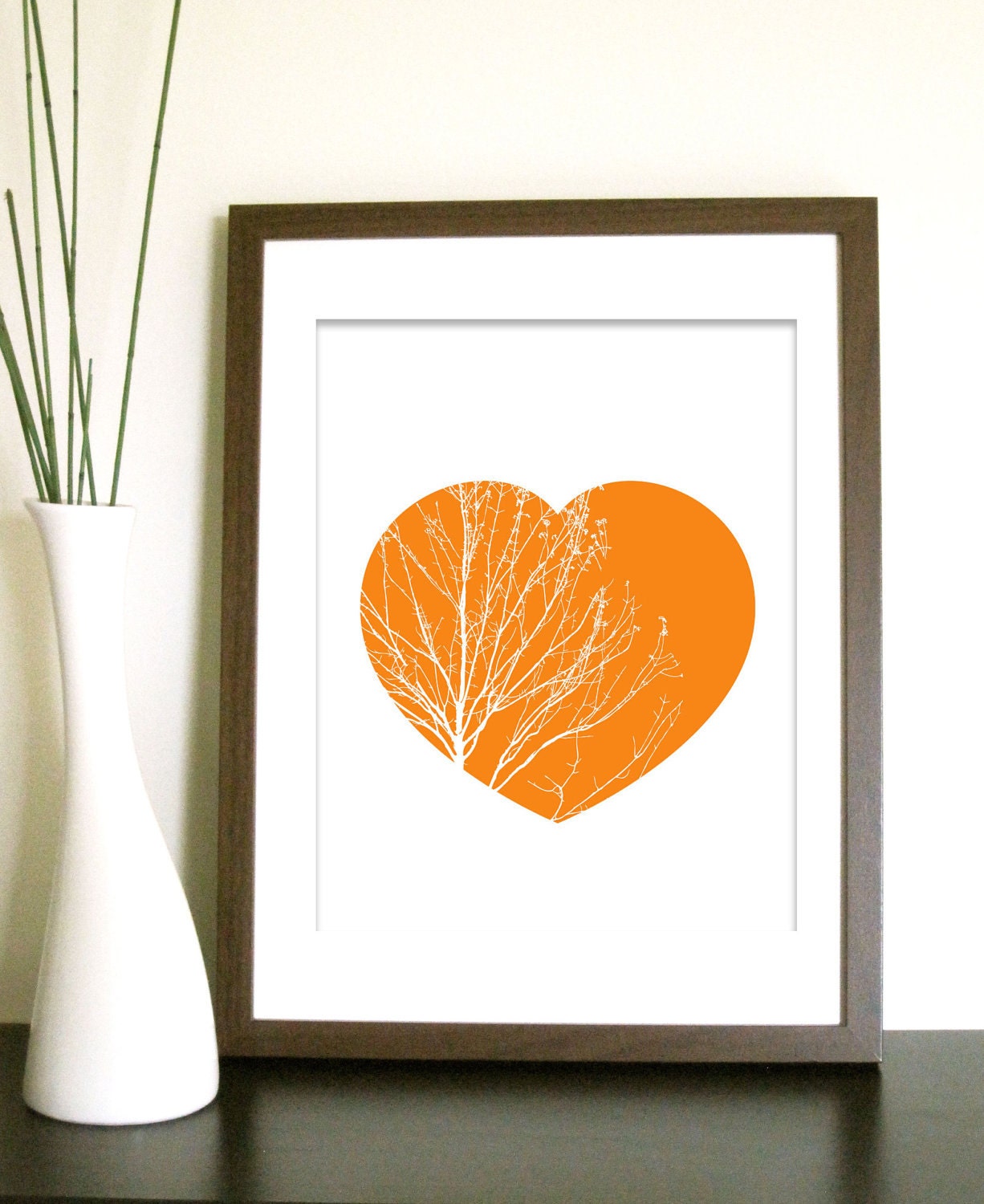 Modern Artwork- I Heart Nature Series 1- 11X14, Custom colors and sizes available