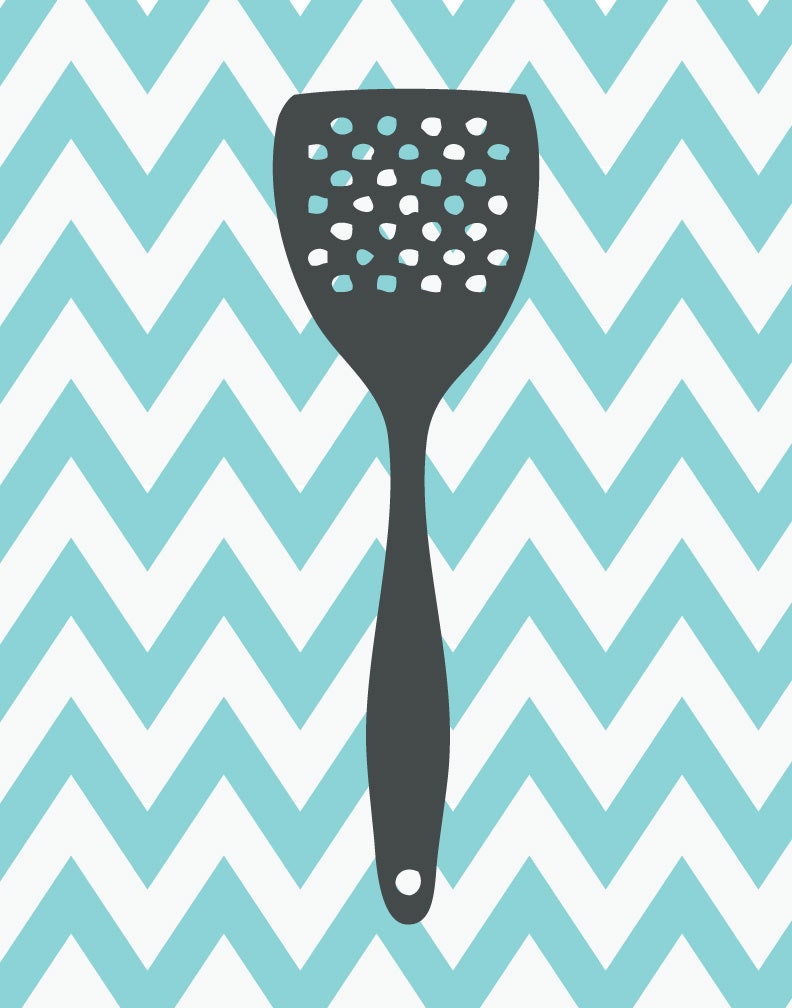 Kitchen Art Prints - Chevron Kitchen Set of 3- 5X7 Inches, Other sizes