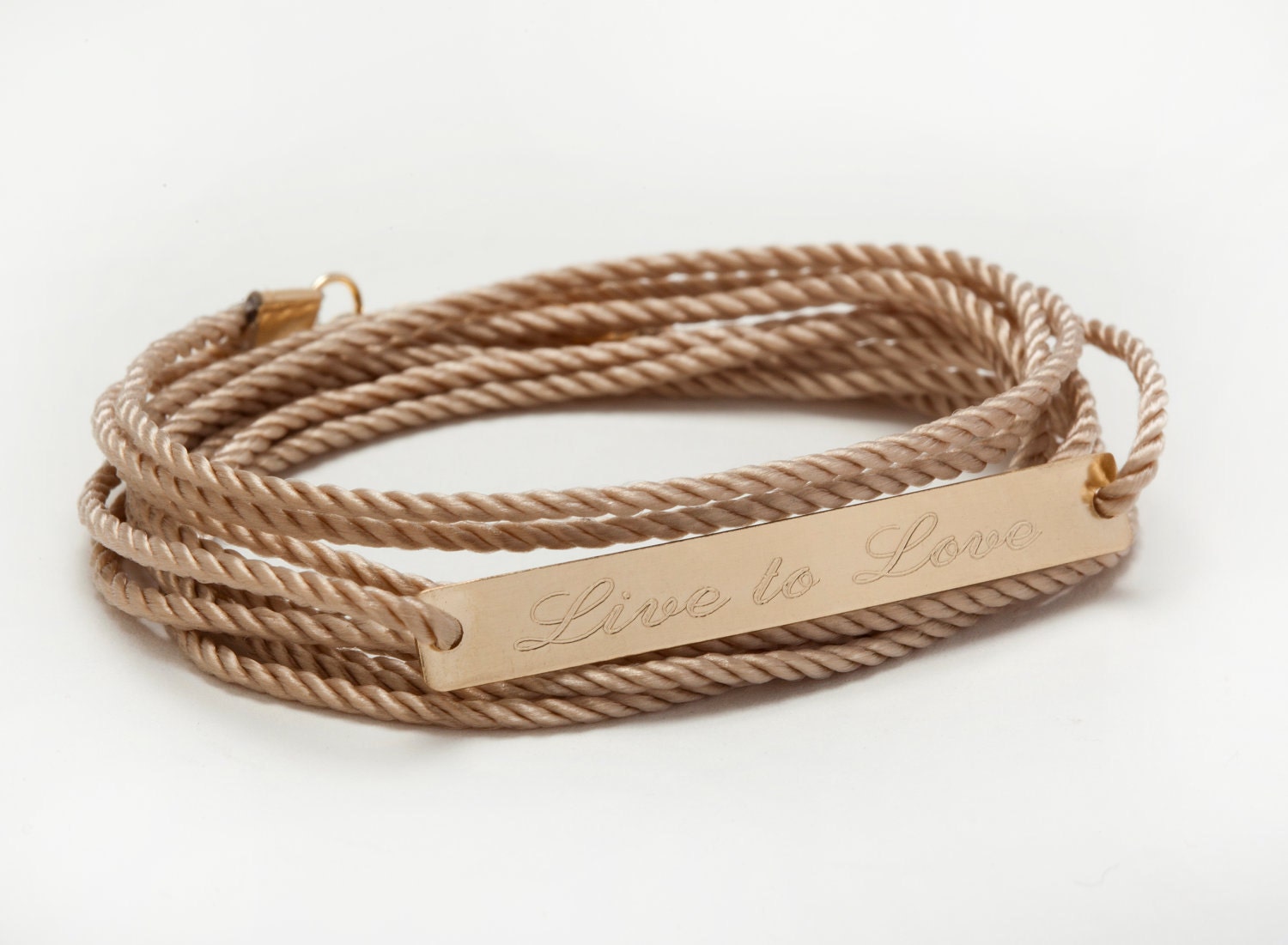 Personalized wish bracelet- wrap cord
