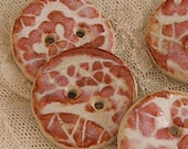 Handmade Buttons, textured porcelain, two holed, flat