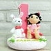 Cute baby and toy doll birthday cake topper gift decoration