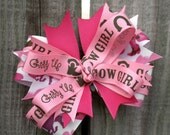 Hair Bow--Rodeo Giddy Up Cowgirl Layered Boutique Hair Bow