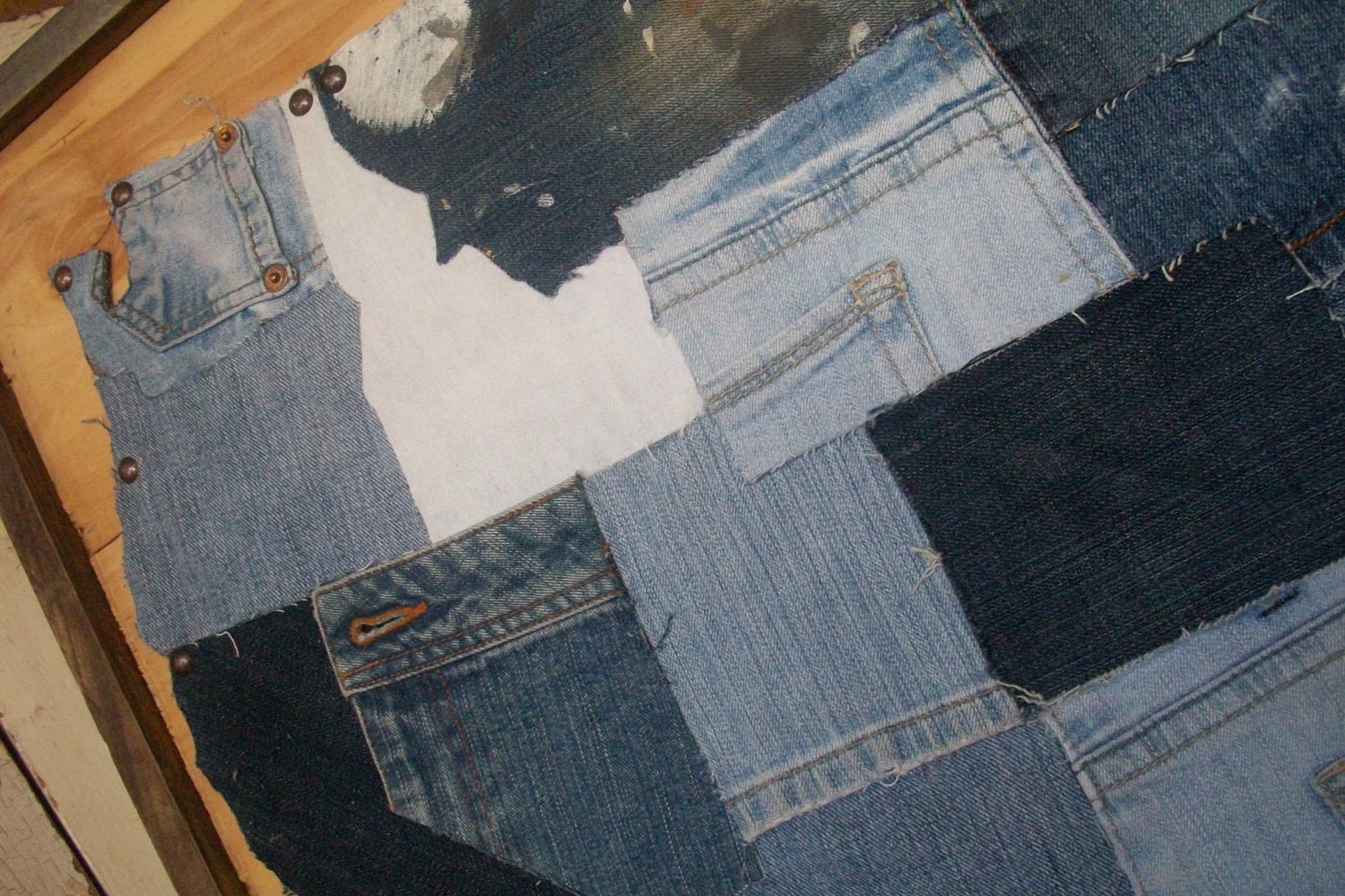 This Great Country - framed upcycled denim U.S. map