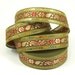 4 yards of beautiful sequinned trim in Gold and Pistachio Green with red flowers