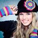 Crochet Newsgirl Cap -Black w/Neon Yellow, Pink, Purple, Turqoise Multi- Detachable Flower Clip- Available in Sizes 2-11 years