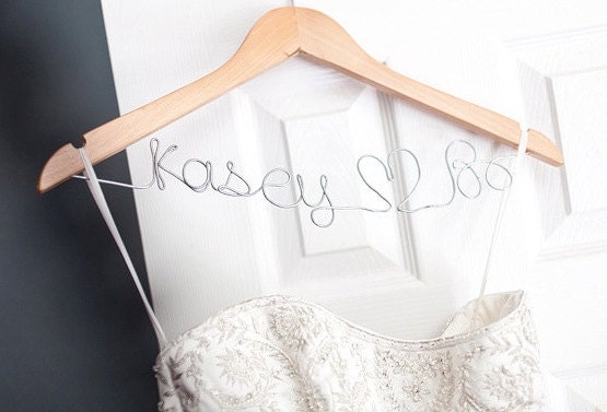 Custom Wire Wooden Wedding Hanger