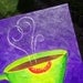 original painting --Café au Love-- mixed media on stretched canvas
