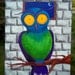 24x18 Mixed media owl painting on canvas: Window of Opportunity