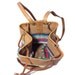 Vintage Southwestern Leather Draw String Bucket Backpack