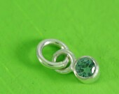 Tiny Sterling Silver Bezel Set Gemstone