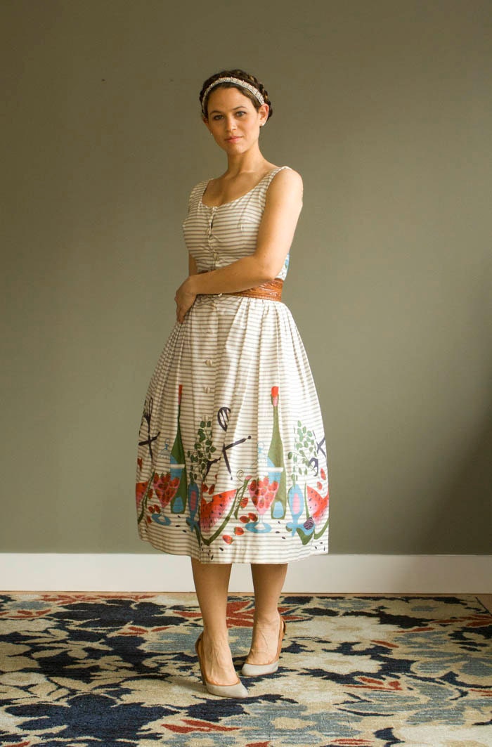 Reserved:Don't Buy Amazing 1950s Watermelon printed Dress