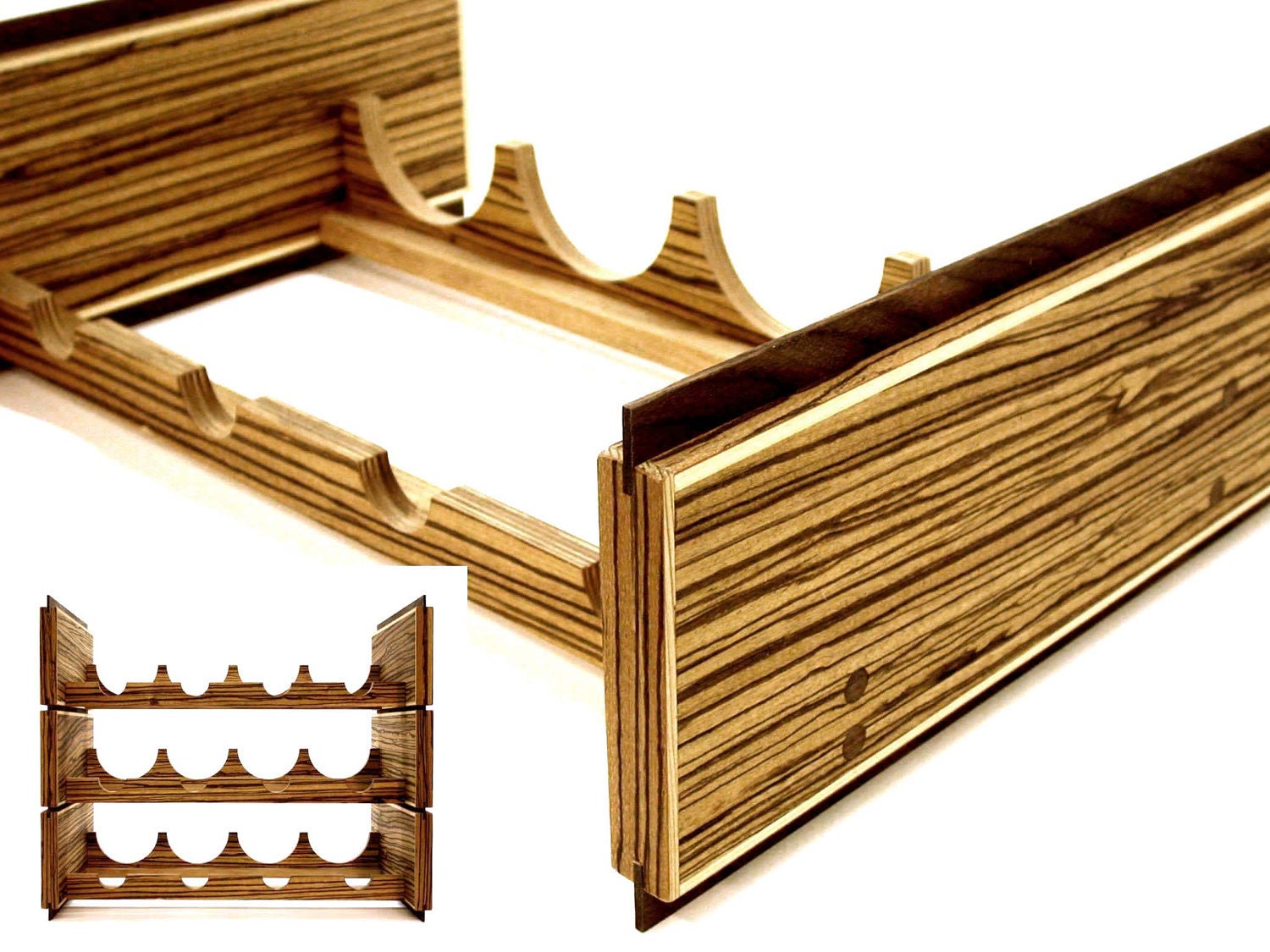Wooden Wine Rack Zebra wood - Modular Wine Rack Wine Bottle Restaurant Wine Bar Decor Wine Storage