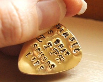 Custom Guitar Pick - Personalized Solid Brass Guitar Pick - Customized Musician Music Lovers Mens Gift - Father's Day Gift for Him