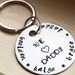 Personalized Keychain - Custom Gift for Him - 1.5" Aluminum round Hand Stamped Keychain - Father's Day