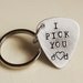 Custom Guitar Pick Keychain - Aluminum Personalized Pick - Customized music lovers Gift for Him - Valentines Day Grooms Gift
