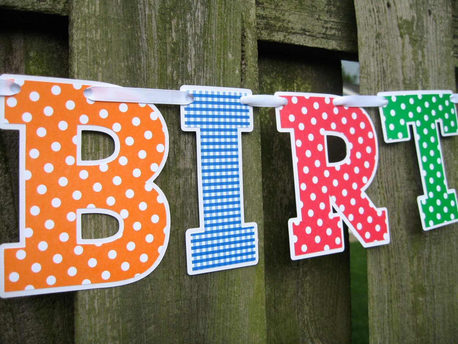 Birthday Banner - Bright Colors - Cut Out Letters