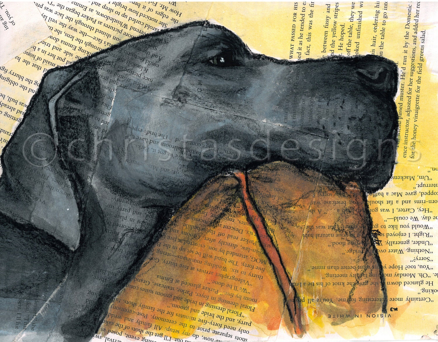 Blue Great Dane Laying on Couch 8x10 Print