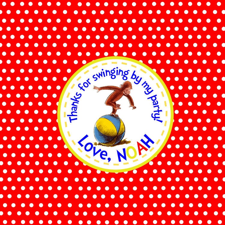 Curious George Favor Tag- Printable