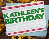 Set of 12 Custom Modern Birthday Party Invitations