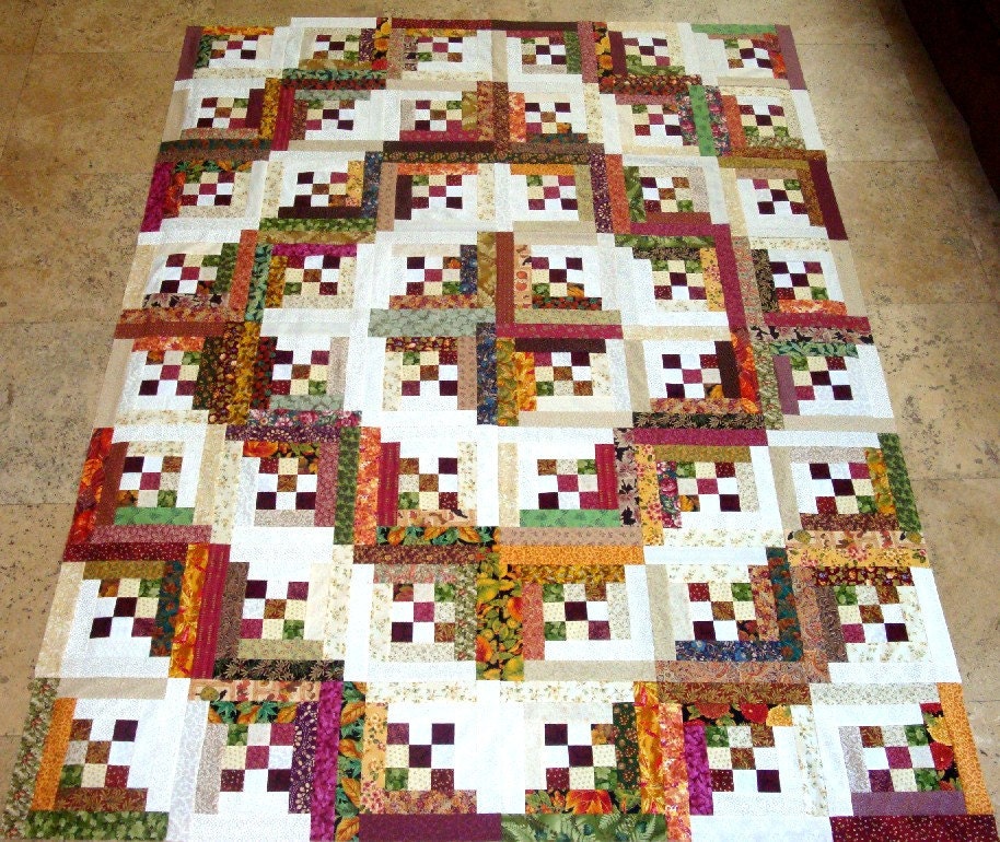 LOG CABIN in the WOODS Quilt Top