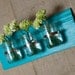 Wall Vase Aqua - Mason Jars and Barnwood - Pints