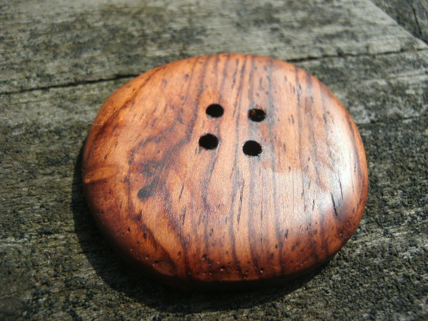 Wood button, Rosewood 1 1/2 inch