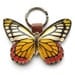 Leather keychain / bag charm - Yellow butterfly