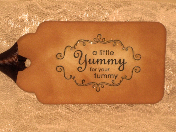 Vintage Inspired  A Little Yummy for you Tummy Gift  Tag  ECS